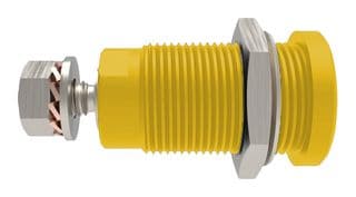 99023248 - SCHUTZINGER - 99023248 - Banana Test Connector, 4mm Dia, Jack, Panel Mount, 32 A, 1 kV, Nickel Plated Contacts, Yellow