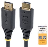 HDMI2CABLE-4K60-150C - STARTECH - HDMI2CABLE-4K60-150C - Audio / Video Cable Assembly, HDMI Plug, HDMI Plug, 4.9 ft, 1.5 m, Black