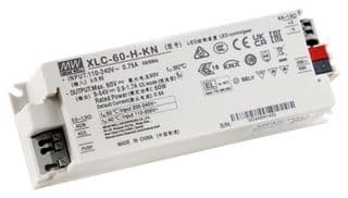 XLC-60-H-KN - MEAN WELL - XLC-60-H-KN - LED Driver, LED Lighting, 60 W, 54 V, 1.7 A, Constant Power, 100 VAC