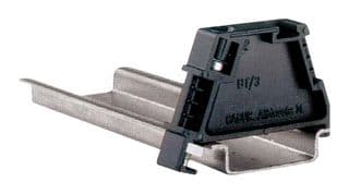 BT/3 - HELLERMANNTYTON - BT/3 - Accessory, Black, Polyamide, Hellermanntyton 35mm Top Hat Rails, End Bracket, BT Series