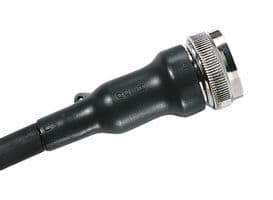 401-57034 157-43-HW8-PO-X-BK - HELLERMANNTYTON - 401-57034 157-43-HW8-PO-X-BK - Heat Shrink Boot, w/ Rib, VG-Style, Straight, 1.69 ", 43 mm, Black, 3.9 ", 99 mm
