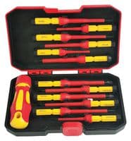 MP015797 - MULTICOMP PRO - MP015797 - Insulated Tool Kit, 13 Pcs of 1x Screwdriver Handle, 4x Slotted Shaft, 2x Phillips & Pozidriv Shafts