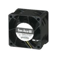 9GA0624P1J03 - SANYO DENKI - 9GA0624P1J03 - DC Axial Fan, 24 V, Square, 60 mm, 38 mm, Ball Bearing, 62 CFM