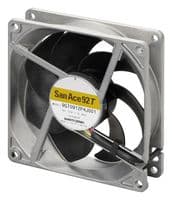 9GT0924P4J001 - SANYO DENKI - 9GT0924P4J001 - DC Axial Fan, 24 V, Square, 92 mm, 25 mm, Ball Bearing, 77.7 CFM