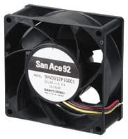 9HV0924P1G001 - SANYO DENKI - 9HV0924P1G001 - DC Axial Fan, 24 V, Square, 92 mm, 38 mm, Ball Bearing, 180 CFM