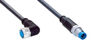 YG8U14-C30UA1M8U13 - SICK - YG8U14-C30UA1M8U13 - Sensor Cable, A Coded, 4pos to 3pos, 90° M8 Receptacle, M8 Plug, 4 Positions, 300 mm, 11.8 "