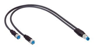 YM8U14-C30UA1FY8A3 - SICK - YM8U14-C30UA1FY8A3 - Sensor Cable, A Coded, Y Splitter, 4 to 3pos, M8 Plug, M8 Receptacle x2, 4 Positions, 300 mm