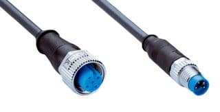 YF2A14-010UA3M8U14 - SICK - YF2A14-010UA3M8U14 - Sensor Cable, A Coded, M12 Receptacle, M8 Plug, 4 Positions, 1 m, 3.3 ft