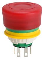 XW1E-LV3SG02QBTR - IDEC - XW1E-LV3SG02QBTR - Emergency Stop Switch, 22mm, Red Button, DPST-NC, Pushlock Pull/Turn Reset