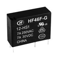 HF46F-G/12-HS1 - HONGFA - HF46F-G/12-HS1 - Power Relay, Subminiature, SPST-NO, 12 VDC, 10 A, HF46F-G Series, Through Hole, Non Latching