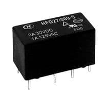 HFD27/005-H - HONGFA - HFD27/005-H - Signal Relay, High Sensitive, 5 VDC, DPDT, 2 A, HFD27 Series, Through Hole, Non Latching