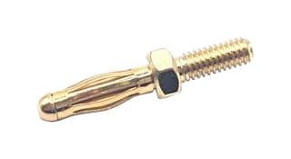 BU-168-M2.5-6.5MM - MUELLER ELECTRIC - BU-168-M2.5-6.5MM - Banana Test Connector, 2.5mm Plug, M2.5 Thread, 18.5mm OAL, Plug, 15 A, Gold Plated Contacts