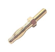 BU-168-M4-10MM - MUELLER ELECTRIC - BU-168-M4-10MM - Banana Test Connector, 4mm Plug, M4 Thread, 30.5mm OAL, Plug, 35 A, Gold Plated Contacts