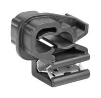 151-04455 EC1-3SVDHC6-7-PA66HSUV/MET-BK - HELLERMANNTYTON - 151-04455 EC1-3SVDHC6-7-PA66HSUV/MET-BK - Fastener, Edge Mount Wire Clip, 5.8 mm, Nylon 6.6 (Polyamide 6.6), Black, 23.1 mm, 22.8 mm