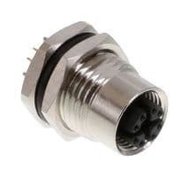 860-X08-21SR0R4 - NORCOMP - 860-X08-21SR0R4 - Sensor Connector, VULCON M12 Series, M12, Female, 8 Positions, PCB Socket, Straight Panel Mount