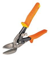 2402S - KLEIN TOOLS - 2402S - Aviation Snip, Offset Straight-Cutting Type, Blunt Tip, Serrated Edge, 18 to 22 Gauge, Steel