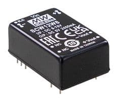 SCW12W8-09 - MEAN WELL - SCW12W8-09 - Isolated Through Hole DC/DC Converter, ITE & Industrial, DIP, 8:1, 12 W, 1 Output, 9 V