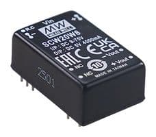 SCW20W8-03 - MEAN WELL - SCW20W8-03 - Isolated Through Hole DC/DC Converter, ITE & Industrial, DIP, 8:1, 20 W, 1 Output, 3.3 V