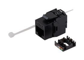 RJSBTLC6-BLK - L-COM - RJSBTLC6-BLK - Modular Connector, Tool-less IDC Keystone, RJ45 Jack, 1 x 1 (Port), 8P8C, Cat6, Panel Mount