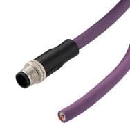 TRGB404-P3P-1M - L-COM - TRGB404-P3P-1M - Sensor Cable, M12 Plug, Free End, 4 Positions, 1 m, 3.3 ft
