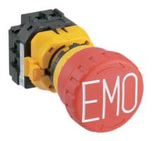 XW1E-BV411M-RH-EMO - IDEC - XW1E-BV411M-RH-EMO - Emergency Stop Switch, SPST-NO, SPST-NC, Pushlock Turn Reset, Screw, 3 A, 250 V, 250 V