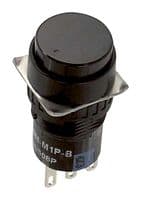 AB6M-M1-B - IDEC - AB6M-M1-B - Industrial Pushbutton Switch, A6 Series, 16 mm, SPDT, Momentary, Round, Black