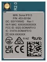453-00184C - EZURIO - 453-00184C - Wi-Fi & Bluetooth Module, MHF4L, 6 GHz, HCI, I2S, PCM, SDIO, UART