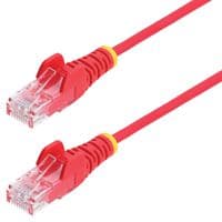 N6PAT250CMRDS - STARTECH - N6PAT250CMRDS - Ethernet Cable, 2.5m Red Slim CAT6 Ethernet Cable, Snagless RJ45, 28AWG Pure Bare Copper, LSZH