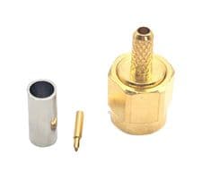 BU-1420403011 - MUELLER ELECTRIC - BU-1420403011 - RF / Coaxial Connector, SMA Coaxial, Straight Plug, Crimp, 50 ohm, Brass
