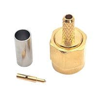 BU-1420404011 - MUELLER ELECTRIC - BU-1420404011 - RF / Coaxial Connector, SMA Coaxial, Straight Plug, Crimp, 50 ohm, Brass