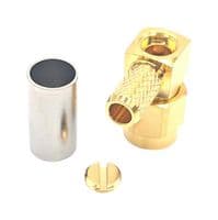 BU-1420404101 - MUELLER ELECTRIC - BU-1420404101 - RF / Coaxial Connector, SMA Coaxial, Right Angle Plug, Solder, 50 ohm, Brass
