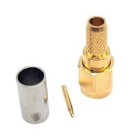 BU-1420407011 - MUELLER ELECTRIC - BU-1420407011 - RF / Coaxial Connector, SMA Coaxial, Straight Plug, Crimp, 50 ohm, Brass