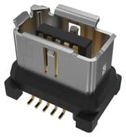ND9AS2202 - AMPHENOL COMMUNICATIONS SOLUTIONS - ND9AS2202 - Modular Connector, A Key, IX Type A Jack, 1 x 1 (Port), 10P10C, Cat6a, IP20, Surface Mount
