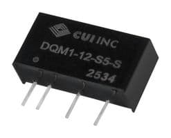 DQM1-12-D12-S - CUI - DQM1-12-D12-S - Isolated Through Hole DC/DC Converter, ITE & Industrial, SIP, 1:1, 1 W, 2 Output, 12 V