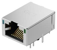 MGB020-1CJCB006H - GCT - MGB020-1CJCB006H - Modular Connector, Grn/Org & Grn LED, RJ45 Jack, 1 x 1 (Port), 8P8C, Through Hole Mount