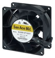 9LG0812P1G001 - SANYO DENKI - 9LG0812P1G001 - DC Axial Fan, 12 V, Square, 80 mm, 38 mm, Precision Ball Bearing, 120 CFM