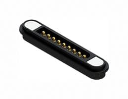 MPM-VA0-109-2R07-A00 - EDAC - MPM-VA0-109-2R07-A00 - Magnetic Connector, POGO Rectangular, 9 Contacts, Plug, Vertical, 2.2 mm, 3 A, Black