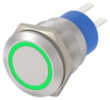 1-2213767-5 - TE CONNECTIVITY - 1-2213767-5 - Vandal Resistant Switch, Ring Illum, 24V LED, AV19 Series, 19 mm, SPST, Off-On, Off-(On)