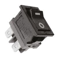 SLE210K2-6 - NIDEC COMPONENTS - SLE210K2-6 - Rocker Switch, On-Off, DPST, Non Illuminated, Panel Mount, Black, SLE210K Series