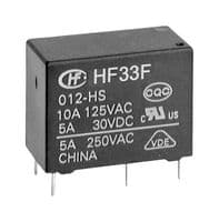 HF33F/012-HL3 - HONGFA - HF33F/012-HL3 - Power Relay, Flux Proofed, SPST-NO, 12 VDC, 5 A, HF33F Series, Through Hole, Non Latching