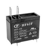 HF62F/012-1HF - HONGFA - HF62F/012-1HF - Power Relay, SPST-NO, 12 VDC, 16 A, HF62F Series, Through Hole, Non Latching