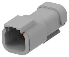 DTM04-4P-E003.. - DEUTSCH - TE CONNECTIVITY - DTM04-4P-E003.. - Automotive Connector Housing, DTM Series, Receptacle, 4 Ways, AMP DTM Series Size 20 Pin Contacts