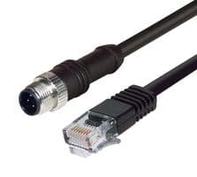 M12RJ454D-0.5 - L-COM - M12RJ454D-0.5 - Sensor Cable, M12 Plug, RJ45 Plug, 4 Positions, 500 mm, 19.7 "