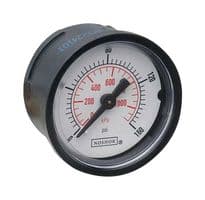 15-100-160-PSI/BAR - NOSHOK - 15-100-160-PSI/BAR - Pressure Gauge, Bottom Connection, 160 psi, 1/8" NPT, 1-1/2" Gauge, Acrylonitrile Butadiene Styrene