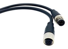 FSMS-2-4P - NOSHOK - FSMS-2-4P - Sensor Cable, M12 Receptacle, M12 Plug, 4 Positions, 2 m, 6.6 ft