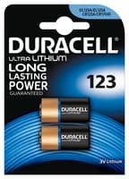 DL123AB1 ULTRA M3 - DURACELL - DL123AB1 ULTRA M3 - Battery, Pack of 2, 3 V, 2/3A, Lithium Manganese Dioxide, 1.5 Ah, Raised Positive and Flat Negative