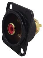 NF2D-B-2 - NEUTRIK - NF2D-B-2 - RCA (Phono) Audio / Video Connector, 2 Contacts, Jack, Gold Plated Contacts, Metal Body, Red