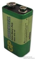 GP1604G-10 - GP BATTERIES - GP1604G-10 - Battery, Greencell, Pack of 10, 9 V, PP3, Zinc Carbon, Snap Contact, 10