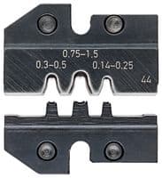97 49 44 - KNIPEX - 97 49 44 - Crimp Tool Die, 3 Profile, 26-15AWG Rolled Contacts, 97 43 E Hand Crimp Tool