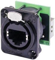 NE8FDP-B - NEUTRIK - NE8FDP-B - In-Line Adapter, Feed-Through, Cat5e, Adaptor, In-Line, RJ45, RJ45, etherCON D